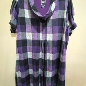 Purple plaid dress PETITE xl